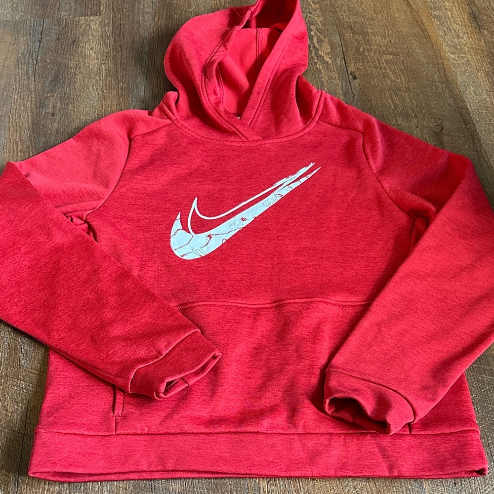 Nike Red Hoodie with Swoosh Logo